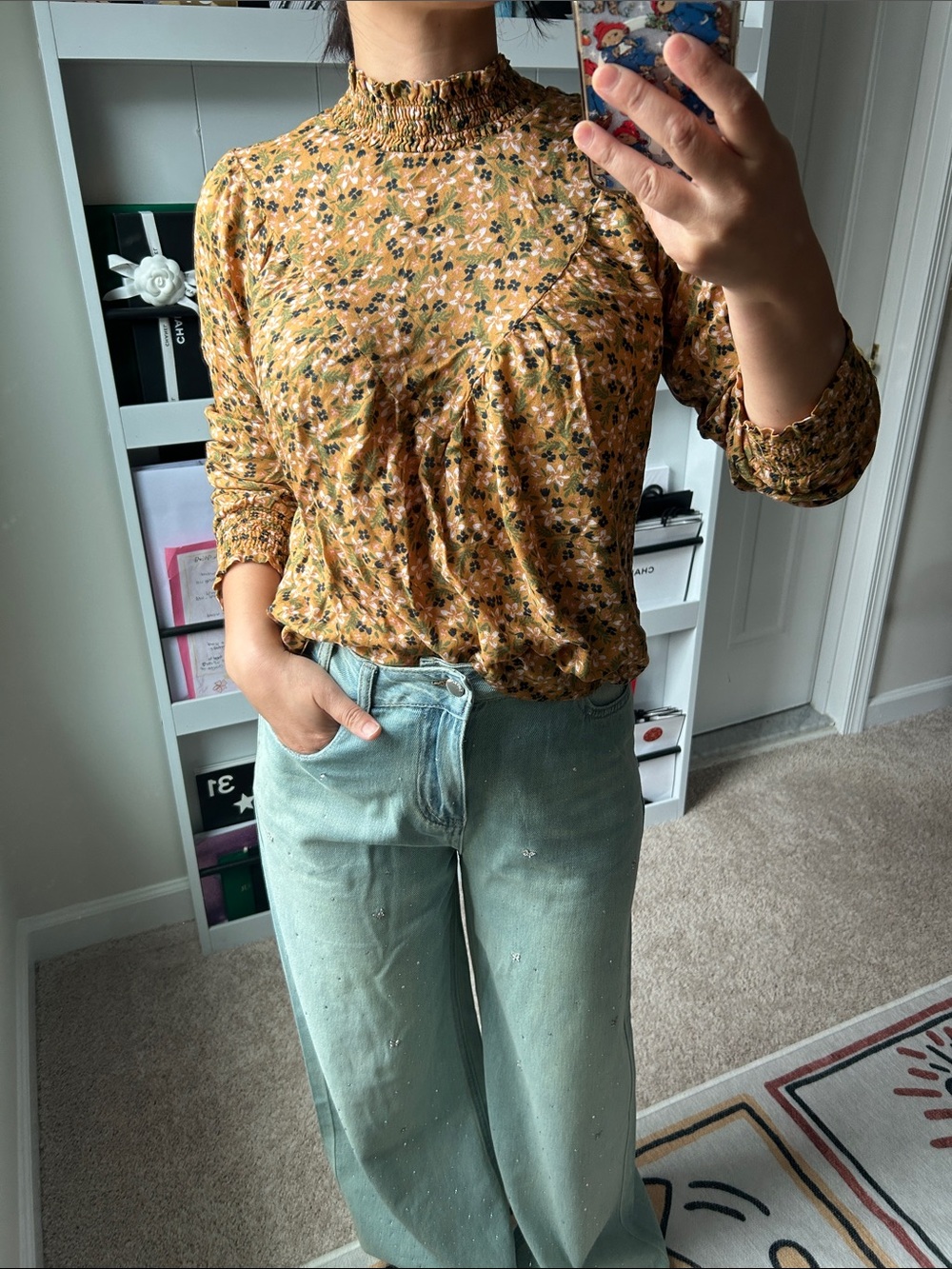 William Rast floral blouse top. S